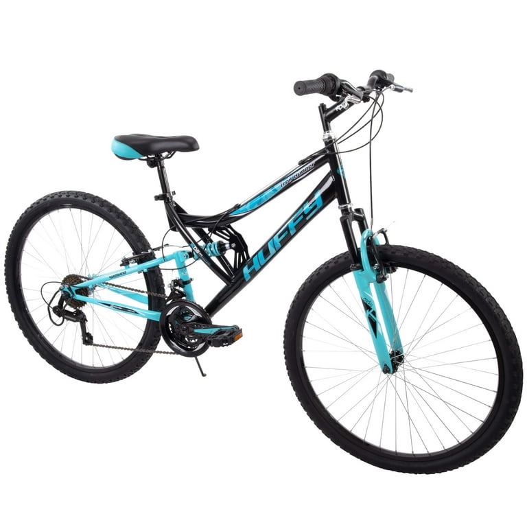 Huffy 26" Trail Runner Mountain Bike, Fits Riders 5'0"+, Black/Teal, Adult, Women's