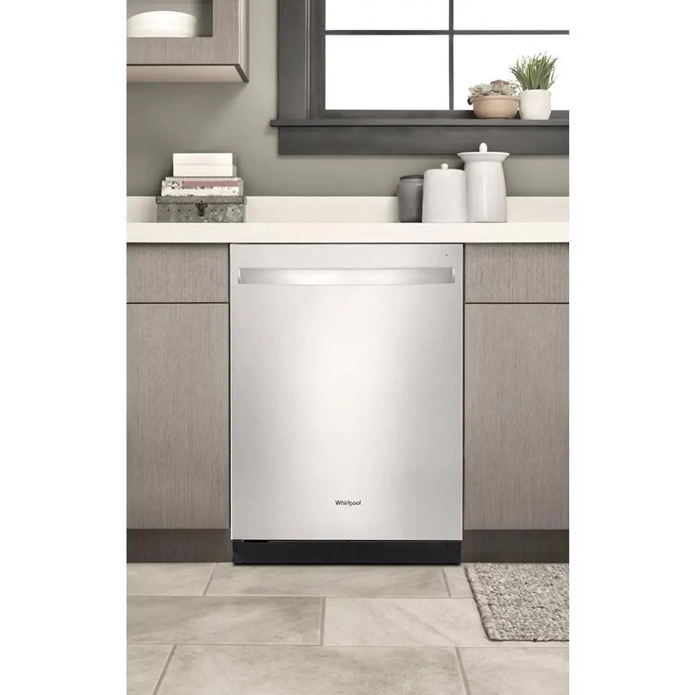Whirlpool Eco Series 24-in Top Control Built-in Dishwasher With Third Rack ( Fingerprint Resistant Stainless Steel ) , 51-Decibel Standard Sound Level