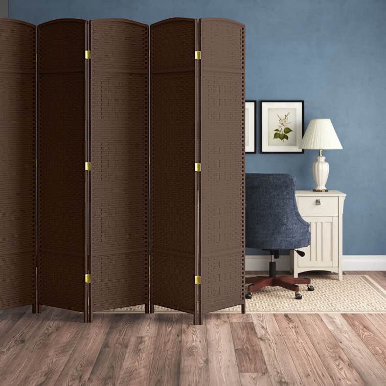 Dark Mocha Ardian 82.75'' H Tall Woven Fiber Folding Room Divider See More by Lark Manor Lemelin 