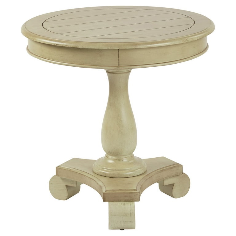 OSP Home Furnishings Avalon Hand Painted Round Accent table in Antique Celedon Finish
