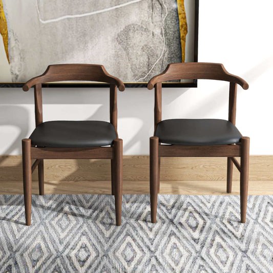 Ashcroft C-212 Dining Daisy Dining Chair (Set Of 2) Walnut (Lot Total is for 2 Boxes of 2 Chairs Each for 4 Total Chairs