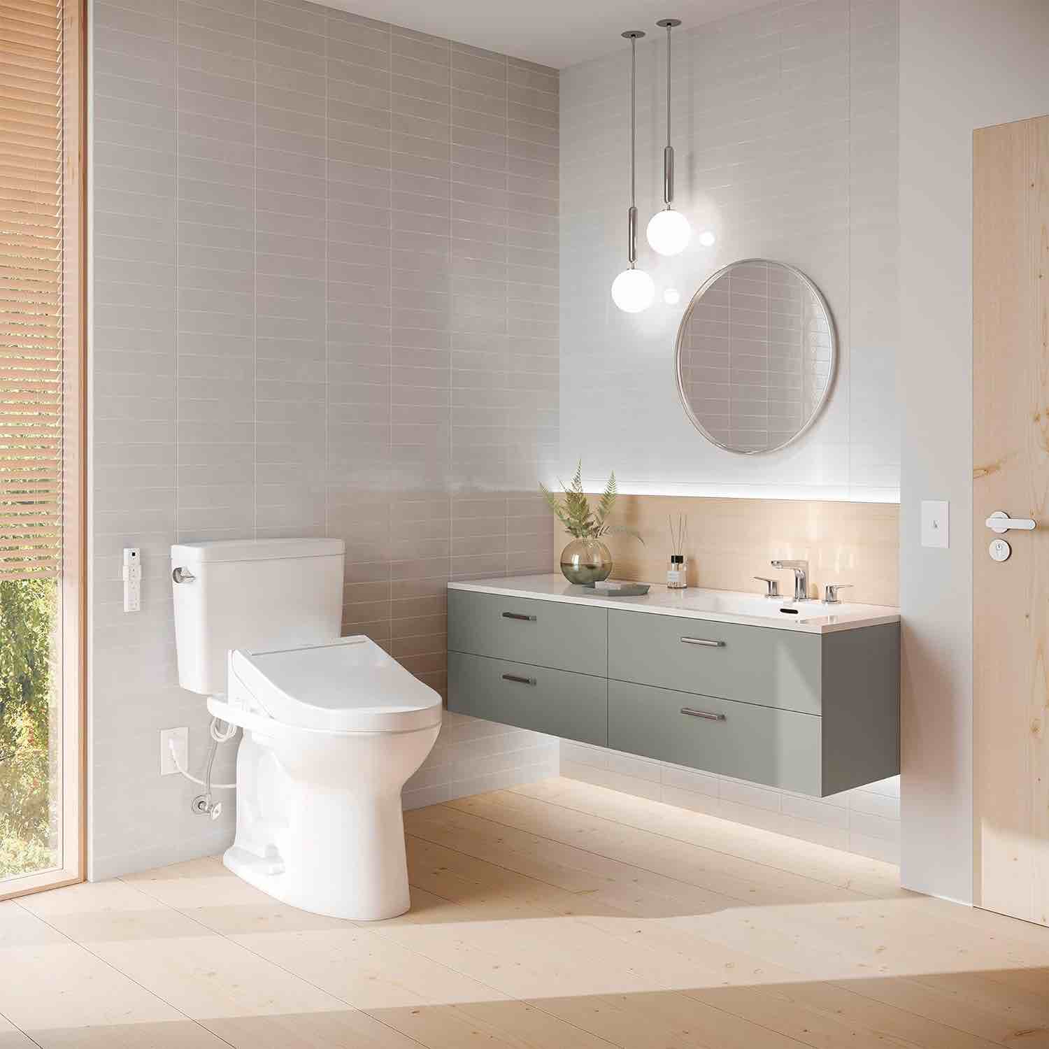 TOTO Drake WASHLET+ Two-Piece Elongated 1.28 GPF Universal Height TORNADO FLUSH Toilet with C5 Bidet Seat, 10 Inch Rough-In, Cotton White - .SW3084T40#01 (NO DAMAGE TO TOILET  Washlet has Broken Plastic Trim along Top Backside of Seat. - Damage to Back. May Be Replaceable TOTO has Lifetime Support. Should Be Useable the Drake II System Pairs with a $80 Soft Close Seat as well and Weve Included One Free of Cost as a Replacement Soft-Close Option. Full Replacement Bidet is $427 for the Included Unit. see photos for more Info) See Description: