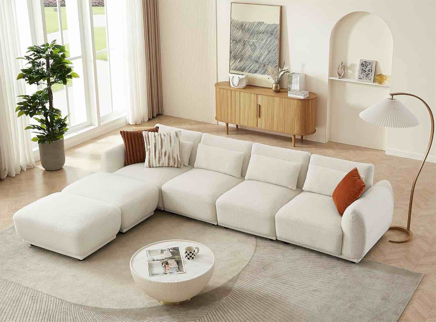 FREEHOMAE Sectional Sofa Couch,Convertible U Shaped Sectional,Modular