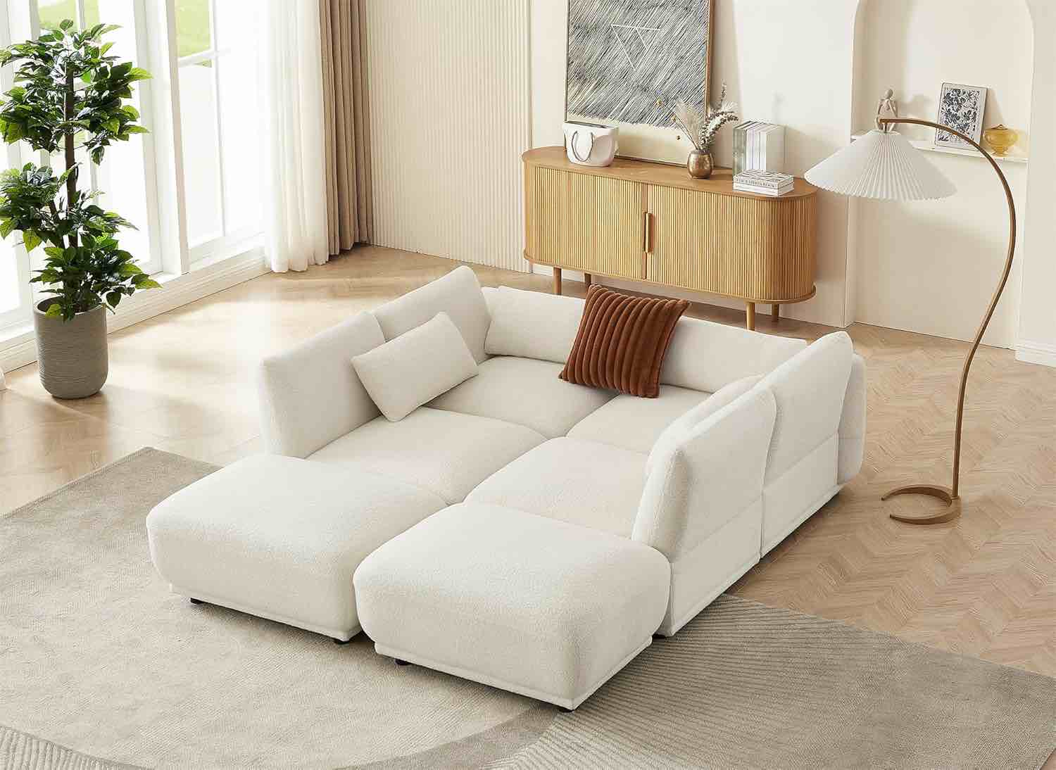 FREEHOMAE Sectional Sofa Couch,Convertible U Shaped Sectional,Modular