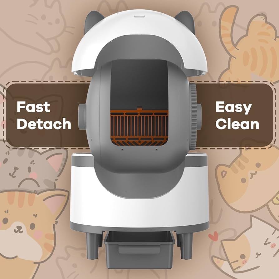 Amztoy Self Cleaning Cat Litter Box, Large Automatic Cat Litter Box for