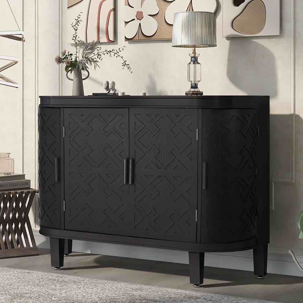  47.2 in. W x 15.2 in. D x 33.5 in. H Black Bathroom Linen Cabinet WF298818AAB