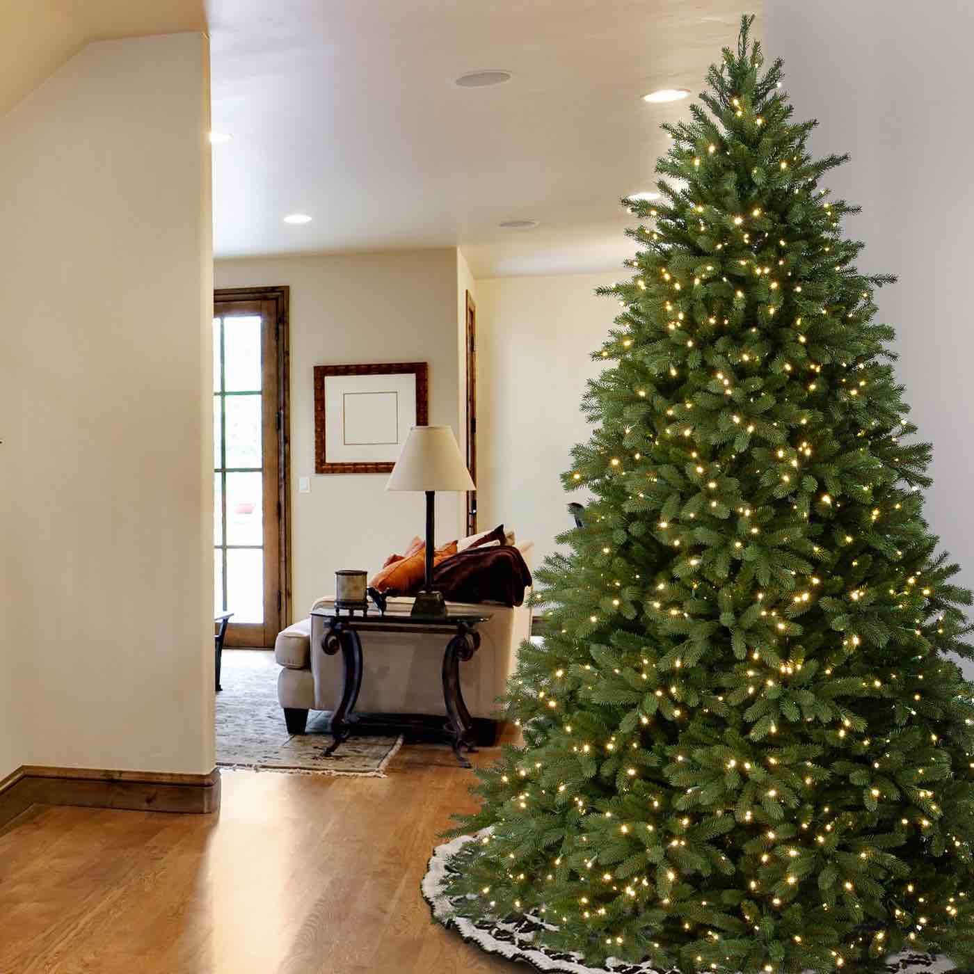 National Tree Company 9 ft. Black Cashmere W/ 1500 Lights Artificial Jersey Fraser Fir Tree With Clear Lights, Plug-In, 78 in. dia