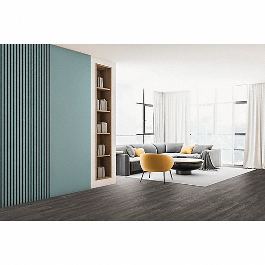 (206.94 Sq. Ft.) ARMSTRONG FLOORING Vinyl Floor Tiles: Phantom Gray, Milford Oak, 8.425 x 59.98 in.in.  in Tile Wd, Smooth, Vinyl  Item V088400688 Model U5019651 Color: 00688 5528V (34.49 sq ft) (BID IS PER BOX, LOT IS FOR 206.94 SQ FT TOTAL. MSRP $2.19 PER SQ FT.)