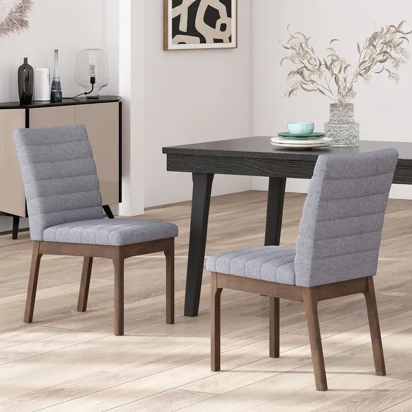 (Set of 4 TOTAL) Dining Chair (Set Of 2) Parsons chair 73471.00 Dark Gray (BID IS PER SET OF 2, LOT IS FOR 2 SETS OF 2 CHAIRS EACH 4 TOTAL CHAIRS.)