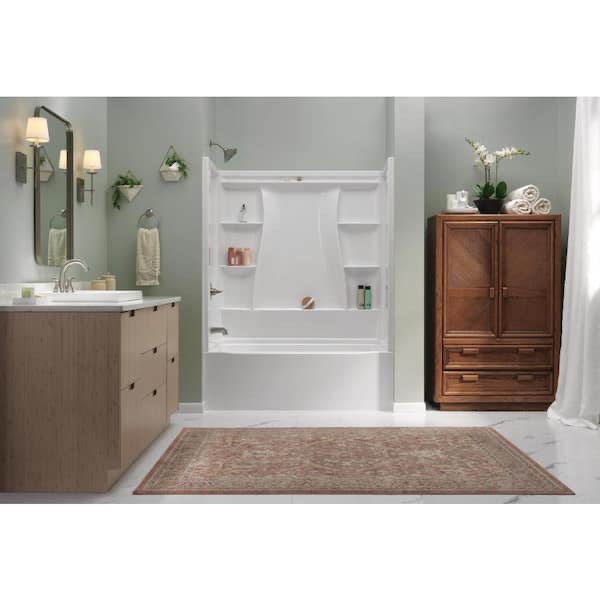 Delta Classic 500 60 in. W x 61.25 in. H x 32 in. D 3-Piece Direct-to-Stud Alcove Bathtub/Shower Surrounds in High Gloss White 110332