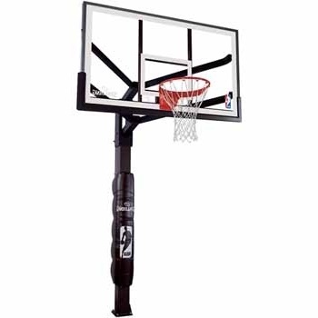 Spalding Inground Basketball Hoops 60 in. Glass Backboard (INCLUDES: 60 in. GLASS BACKBOARD, 5 in. SQUARE POLE & ANCHOR, YOKES, HARDWARE & RIM, DOES NOT INCLUDE HEAVY DUTY NBA PAD OR ($119 Online) HEIGHT ADJUSTING CRANK ($189).)