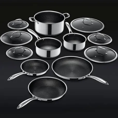 Hexclad Hybrid Pots & Pans Set (12-Piece Set)