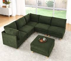 Barncombe Modular Sectional By Latitude Run Body Fabric: Dark Green Polyester Blend (COMPLETE.)