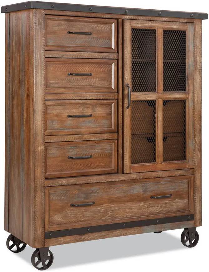 Intercon furniture for life Taos Collection TS-BR-3505GC-CYB-C five drawer Gentleman’s chest