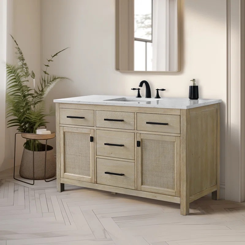 Marquist 54" Single Bathroom Vanity With Stone Top by Mercer41