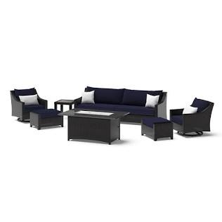 FEATURED: RST 5-Piece Deco Patio Sunbrella Outdoor Deep Seating Set & Deco Black Side Table Color: Black on Black (Row 11)