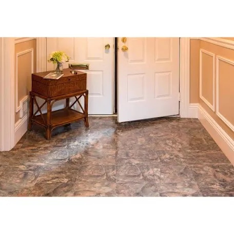 Courtyard #77157 18 x 18in Castaway Stone Real Look w/ Texture Vinyl Luxury Flooring Squares (BID IS PER SQ FT, LOT IS FOR 684 Sq Ft TOTAL. MSRP $2.99 Per Sq Ft.)