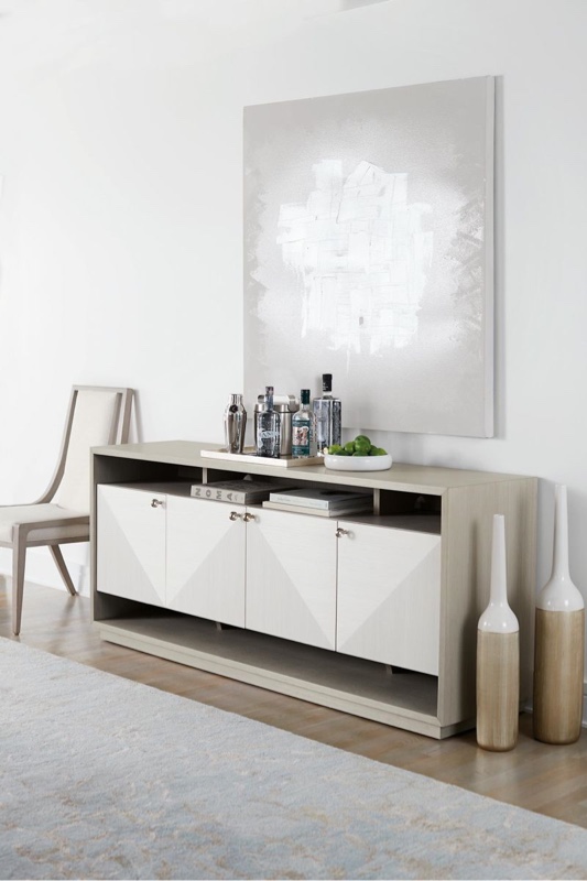FEATURED: Bernhardt Axiom Entertainment Console in Linear Gray/White 381-870 (Row 11)