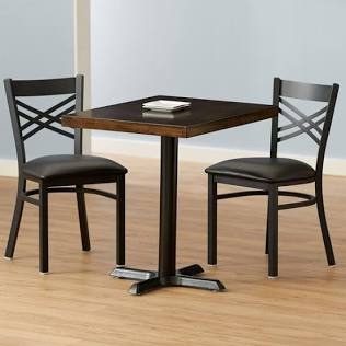 FEATURED:(6)Two Top NSF Commercial Table Sets Nelly 2 Person 24'' W x 30'' L Solid Wood Dining Table Restaurant Furniture Color: Black