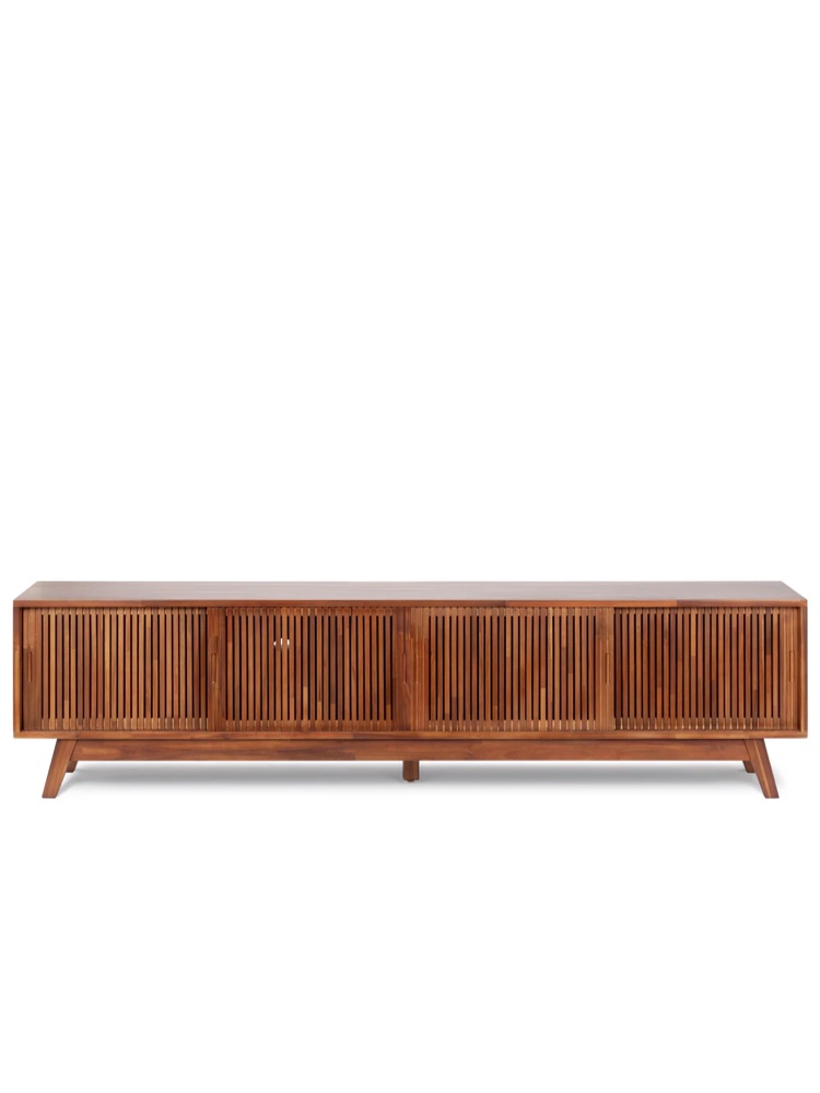 Lievo Newburry Mid Century Modern Style Low Tv Stand Wood Acacia finish Walt