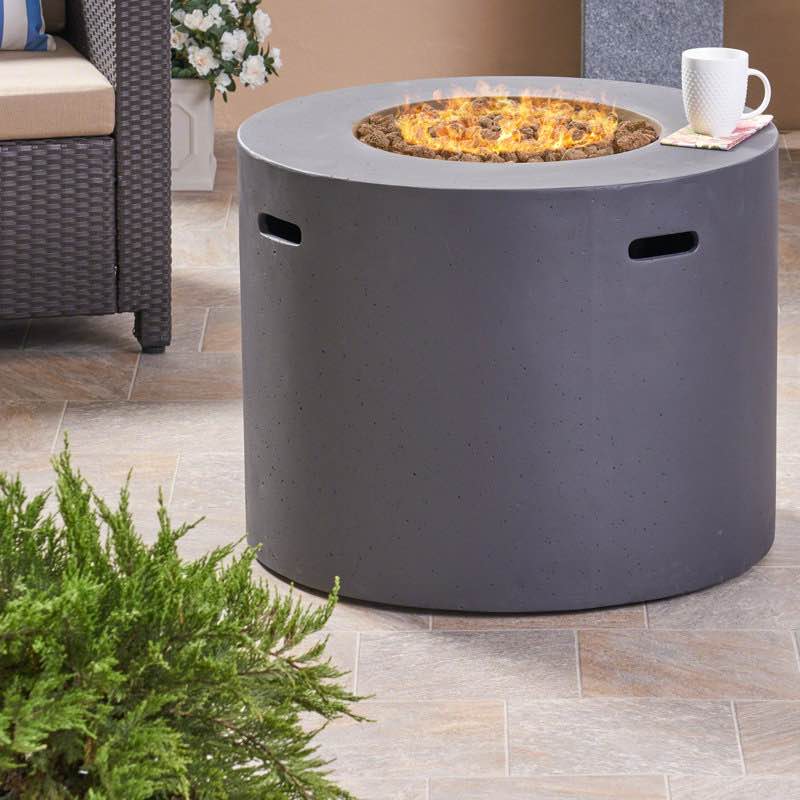 Caelan 24.5" H x 31.1" W  Concrete Propane Outdoor Fire Pit Table