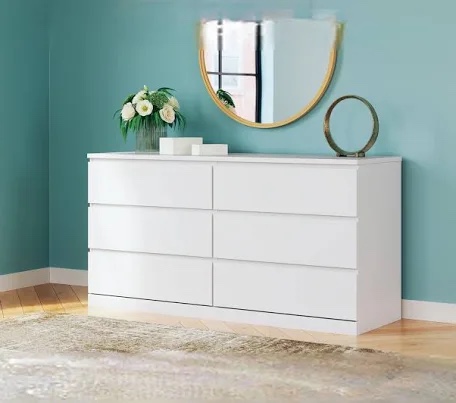 6 Onita Drawer 47.2" W Wood Modern Double Dresser