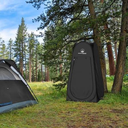 KingCamp Shower Tent, Pop Up Camping Privacy Tent, Portable Waterproof Dressing Changing Room Easy Setup, Toilet Tent with Carry Bag for Beach, Camping, Hiking, Black (Similar to Stock Photo.)