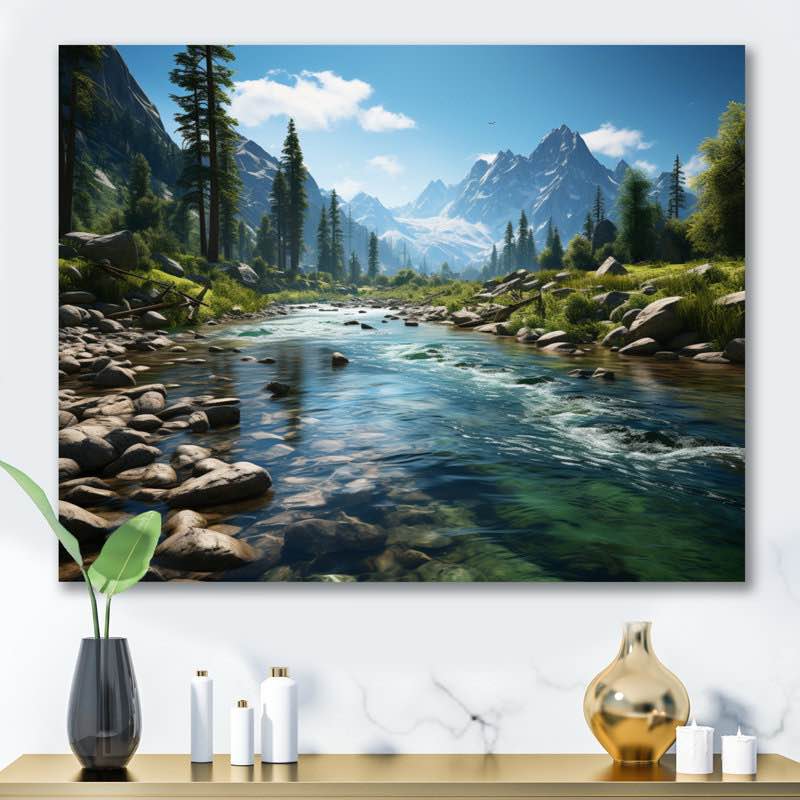 USA Yosemite National Park Landscape III - Usa Wall Art, Mountain and River Wall art Print