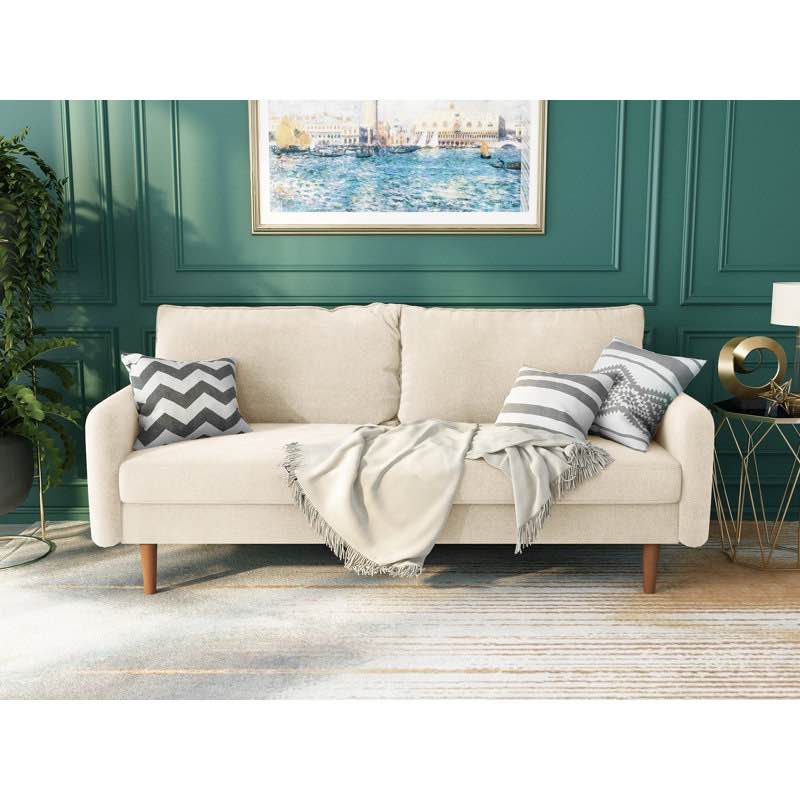 70" Modern Upholstered Loveseat Couch with 5.3'' of foot height