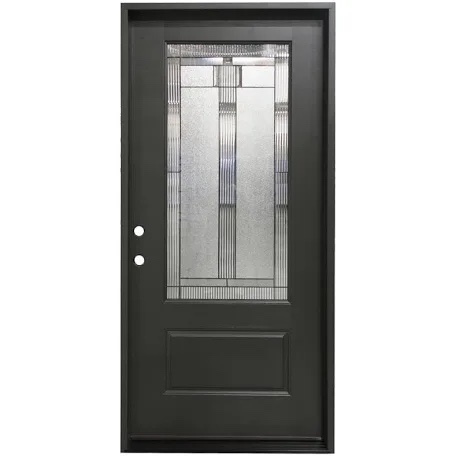36" x 80" Arkaley 3/4 View Fiberglass Door - Graphite - Right Hand Inswing
