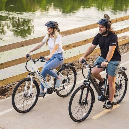 Featured: (Pair of His & Hers E-Bikes.) Concord 27.5" Step-Over & Step Thru Electric Commuter E-Bikes (Cage 1)