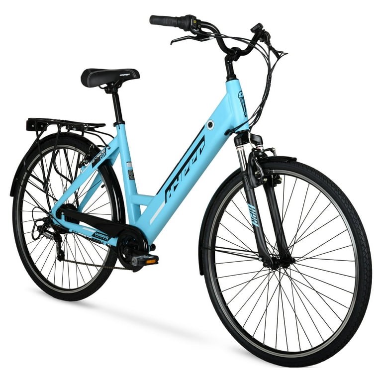 (2) Hyper Bicycles E-Ride 700C 36V Electric Commuter E-Bike for Adults, Pedal-Assist, 250W Motor, Blue (TESTED - WORKING BOTH CONDITION.) (BID IS PER E-BIKE, LOT IS FOR 2 E-BIKES TOTAL.)
