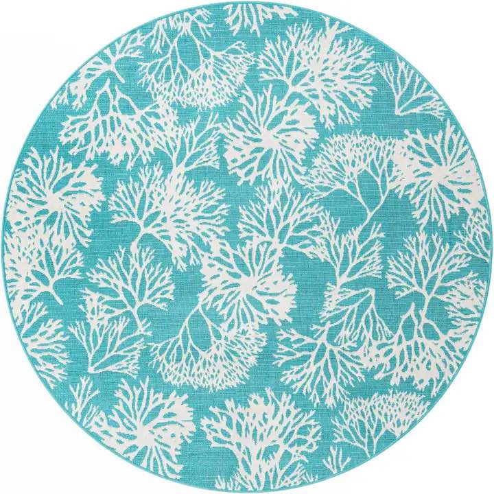 Outdoor Coastal Design CHTL 8–5723 – F7 ft Round, Teal Rug