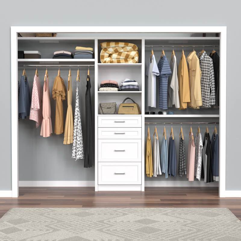 SpaceCreations 50" W - 121" W Closet System Reach-In Sets By ClosetMaid (COMPLETE SET.)