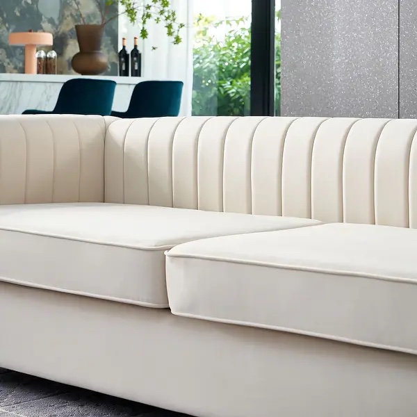 Wound Premium 3-Seater Velvet Sofa. Box dimensions: 70.87" x 26.18" x 17.72". Box weight: 132 pounds. 