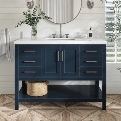 Ariel Freddye 48” Single Magnolia 48in Base, Midnight Blue