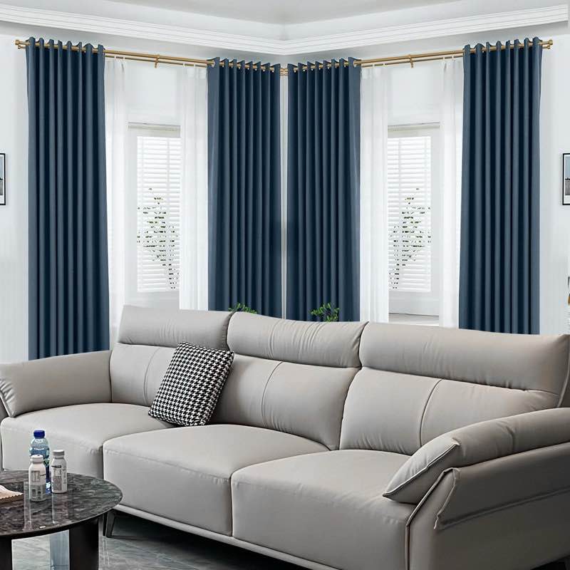 Double Angle Curtain Rod, 1 Inch Diameter Double Bay Window Curtain Rod