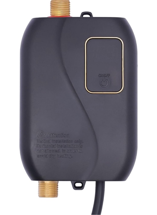 110V 3KW Electric Mini Tankless Water Heater,Instant Water Heater Tank with LCD Digital Display,Waterproof Wall Mount Instant Water Heater for Kitchen Washing (Black)