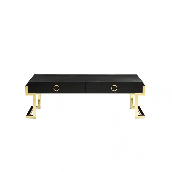 Julia Coffee Table in Black Ash Veneer and Gold