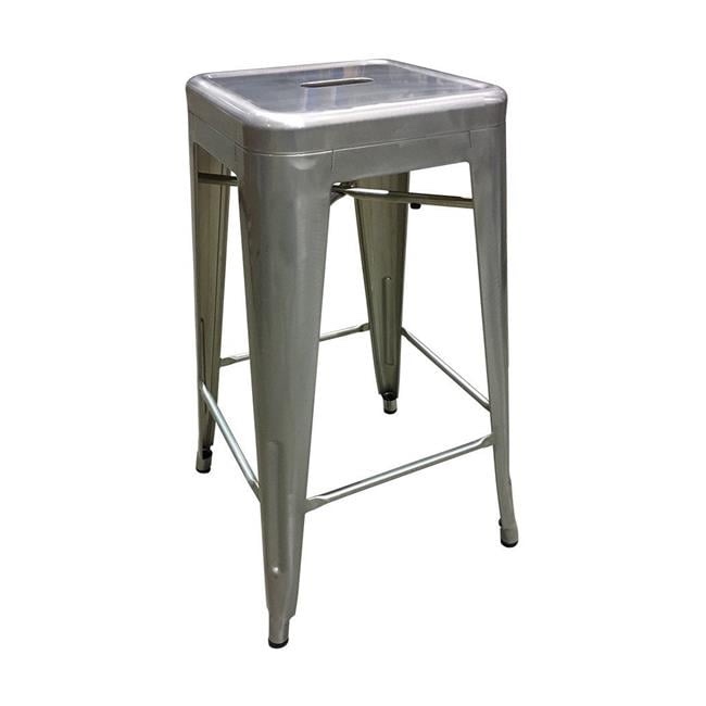 GFurn TOLIX-76CM-GALVANIZED 76 cm Bastille Bar Stool - Galvanized