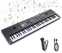 WOSTOO Keyboard Piano, 61 Key Portable Keyboard with Built-In Speaker, Microphone, Music Stand, Power Supply, Electronic Keyboard for Beginners Musical Instrument Educational Toy for Kids Boy Girl