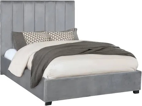Grey Queen Channeled Bed