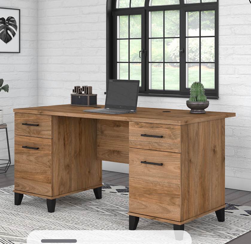 bush furniture 60W double pedestal desk BOX 2 of 2 ONLY