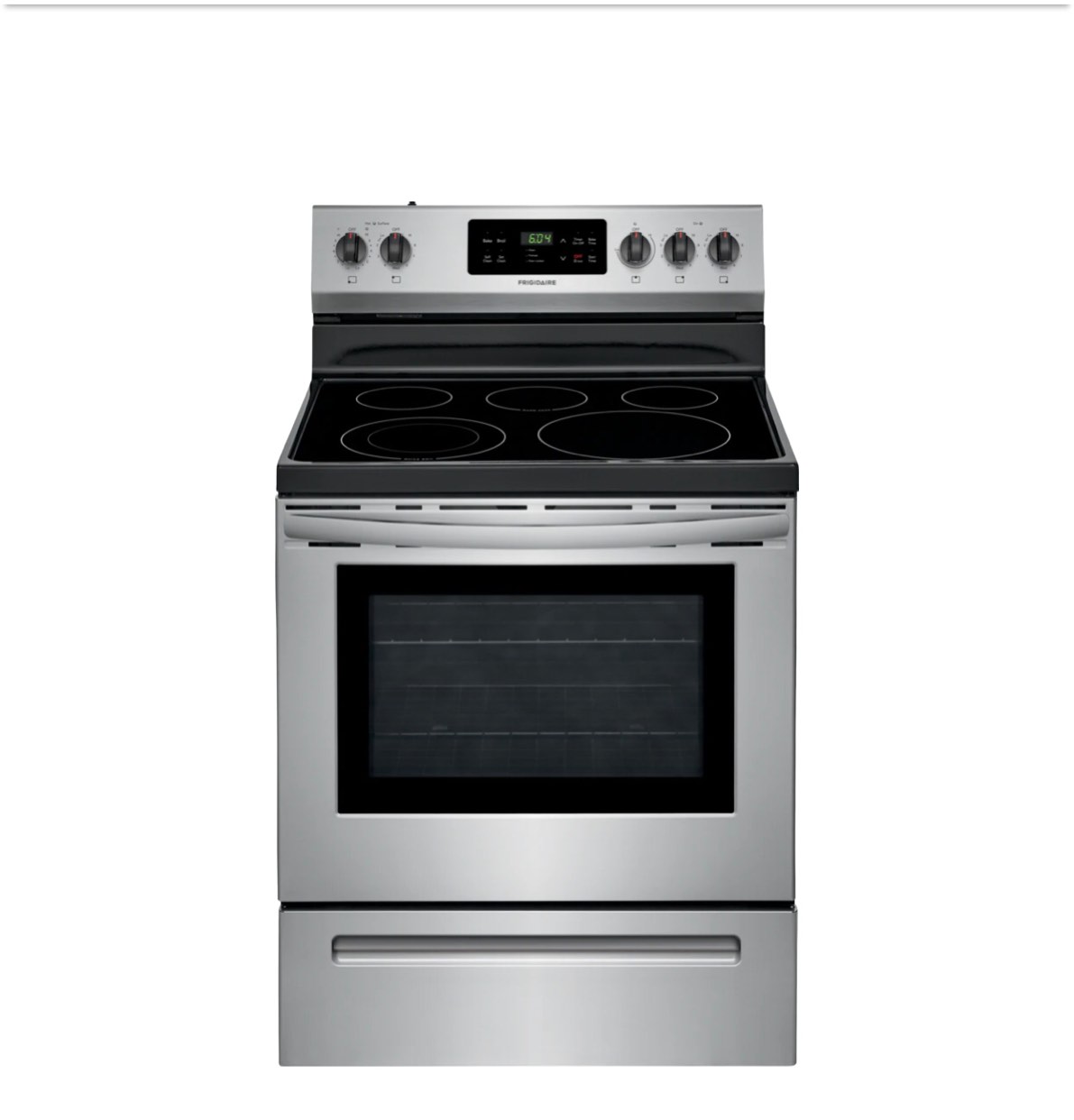 Frigidaire professional series ffef3054ts electric  oven with 4 burners silver and black 