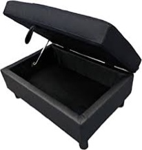 Mega Furnishing Black Ottoman M091
