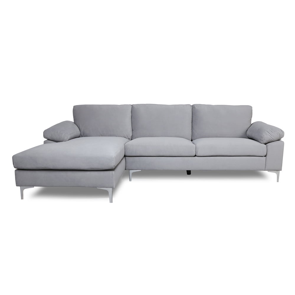 Restar Sectional Couch Left-Hand Facing, L-Shaped Couch for Family Living Room, Modern Large Velvet Sectional Sofa with an Extra-Wide Chaise Lounge