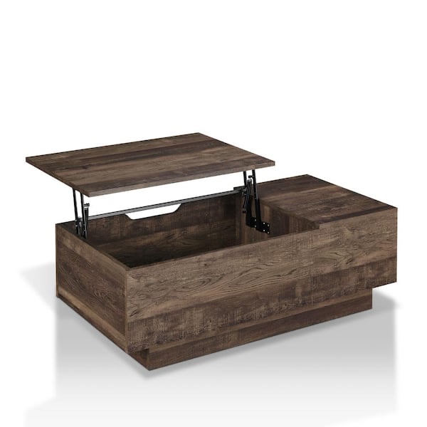 Klondike 47 in. Reclaimed Oak Rectangle Composite Coffee Table with Lift Top