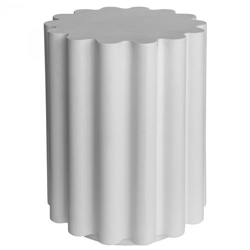 Luke Industrial Loft White Concrete Outdoor Side End Table