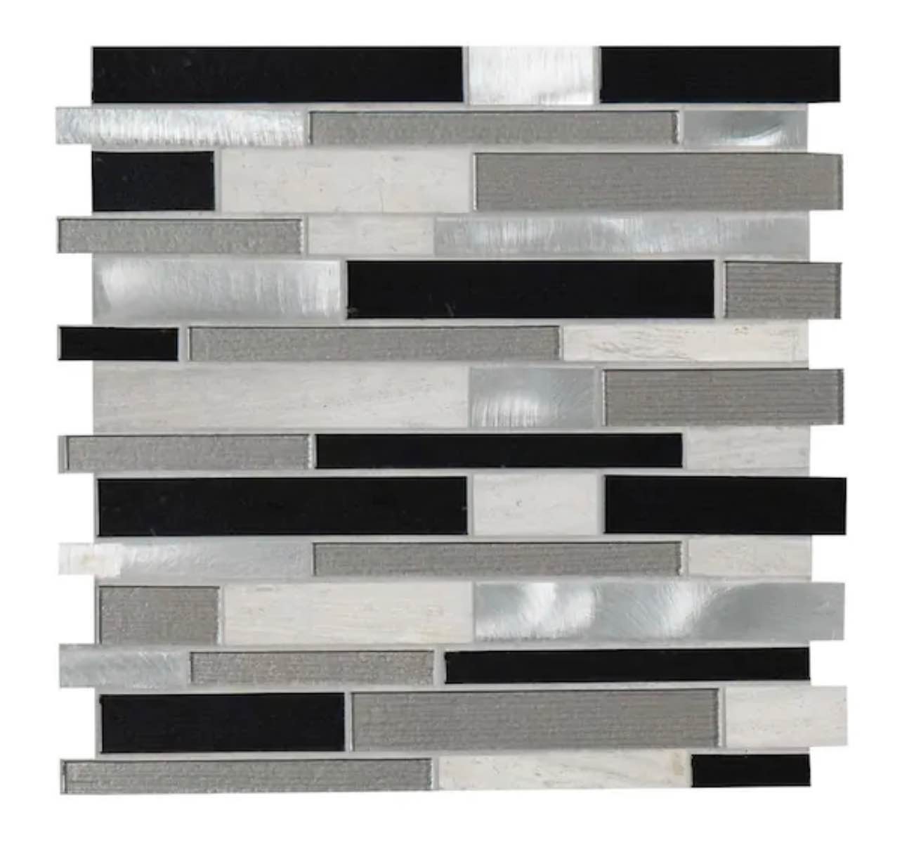 Urban Loft Interlocking 12 in. x 12.63 in. Textured Glass; Stone Metal Look Wall Tile (20 sq. ft)