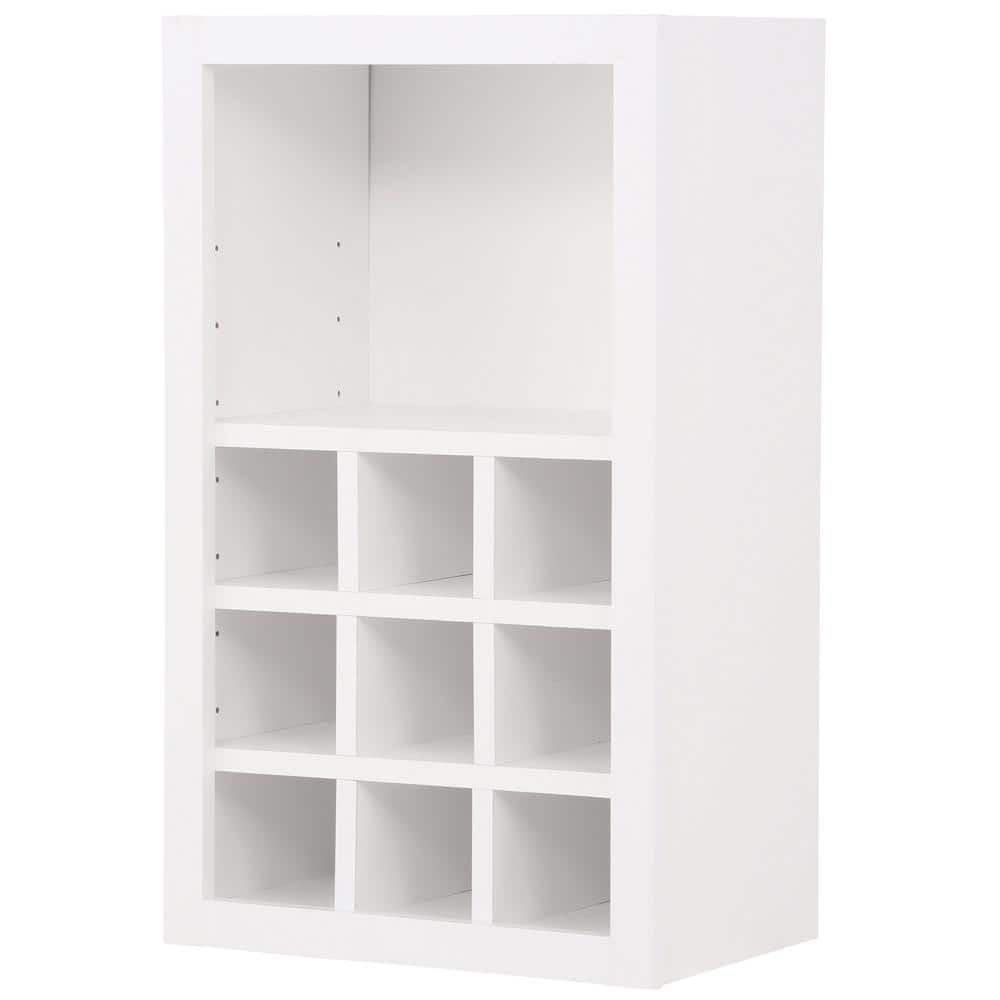 Hampton 18 in. W x 12 in. D x 30 in. H Assembled Wall Kitchen Cabinet in Satin White with Configurable Shelf & Dividers